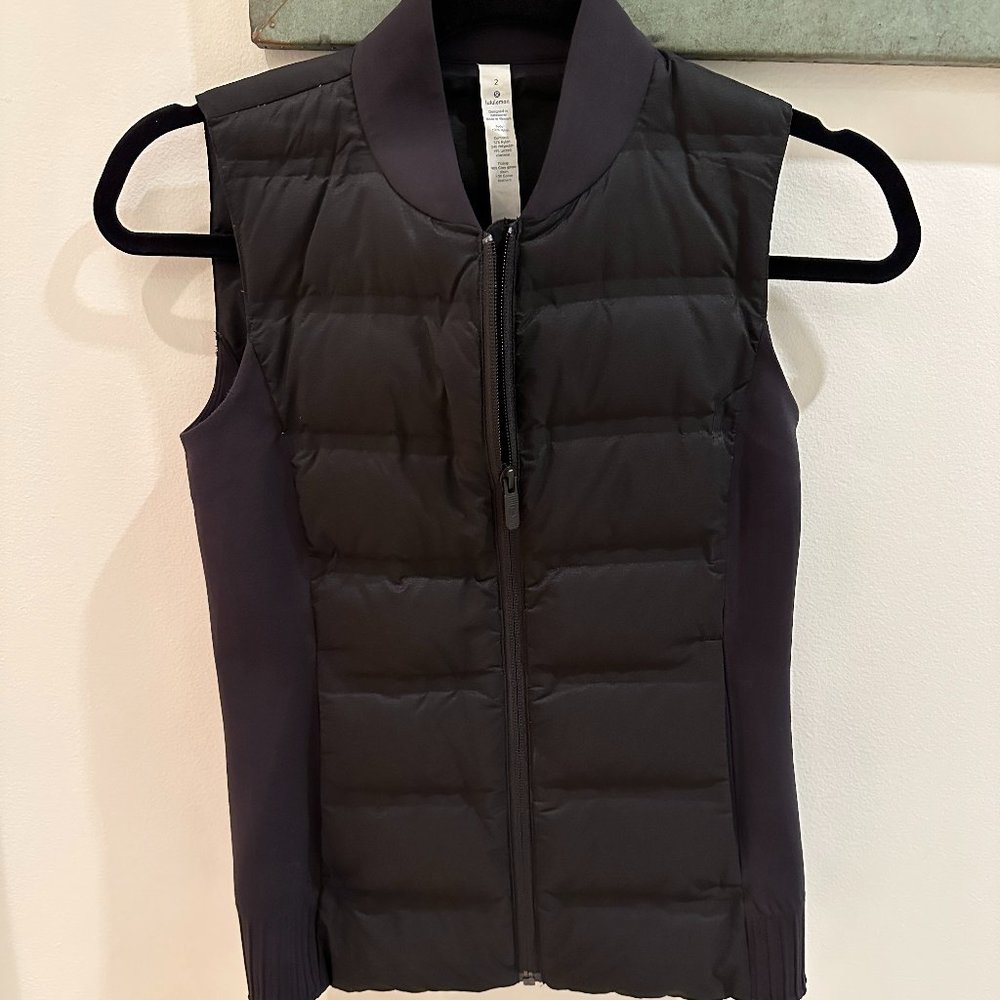 Black Lululemon Down Zip Vest